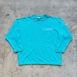 Vintage 90’s Distressed CANON Camera Photography Embroidered Crewneck Sweater